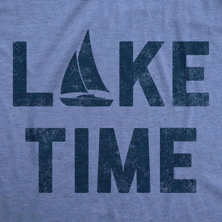 Womens Lake Time T Shirt Funny Vacation Getaway Boating Lovers Tee For Ladies Image 2