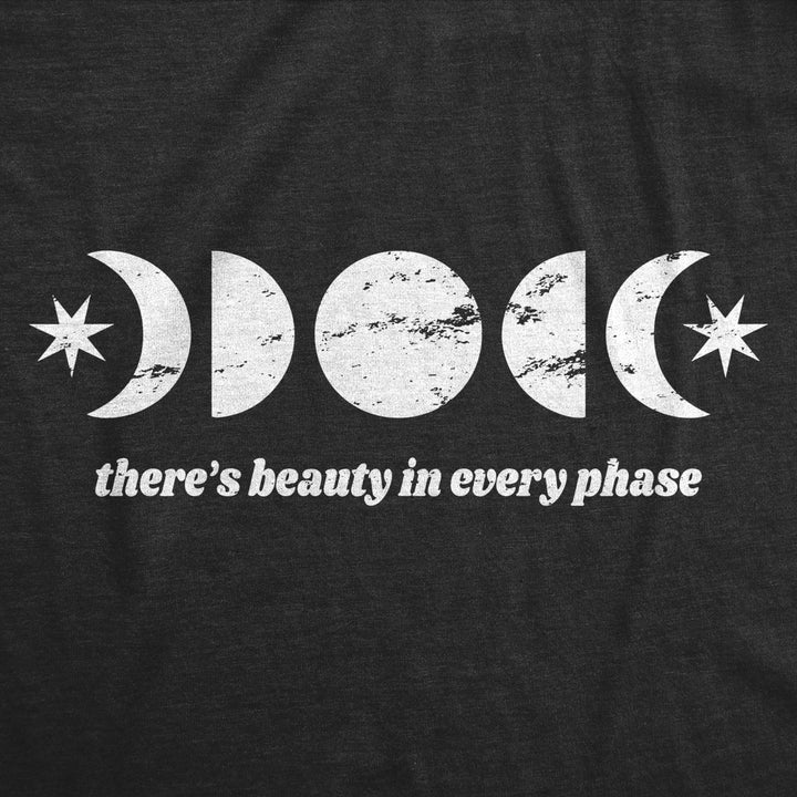 Mens Theres Beauty In Every Phase T Shirt Funny Cute Moon Lunar Phases Tee For Guys Image 2