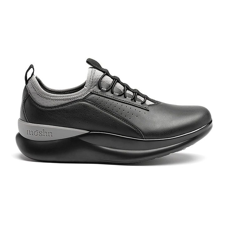 Moshn Womens Tempo Lace Up Sneakers Black Charcoal Dynamic Motion Technology 00121010631 Image 1