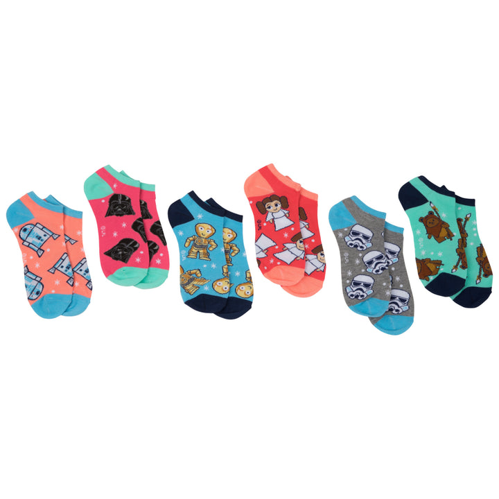 Star Wars Cute Cartoon Characters Womens 6-Pair Pack of Low Cut Socks Image 2