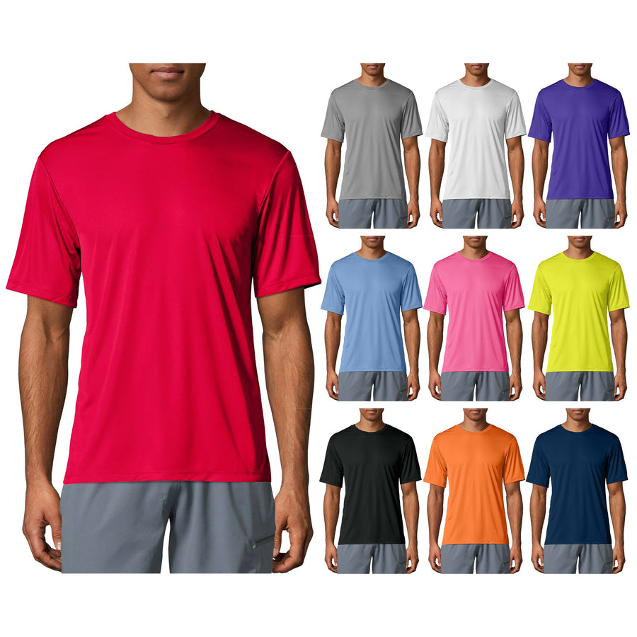 3-Pack Mens Cool Dri-Fit Short Sleeve T-Shirt Solid Color Moisture-Wicking Tee UPF 50+ UV Protection Round/Crew Neck Image 1