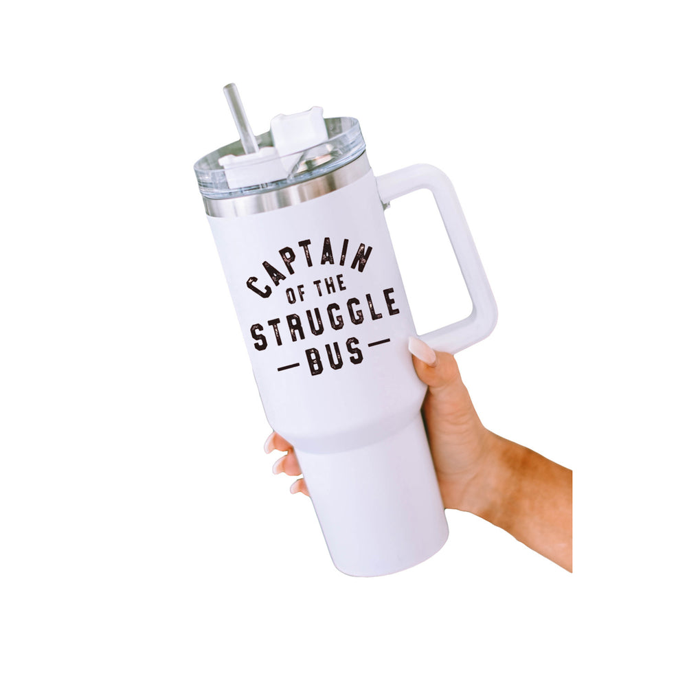 White Slogan Print 304 Stainless Steel Insulate Cup 40oz Image 2