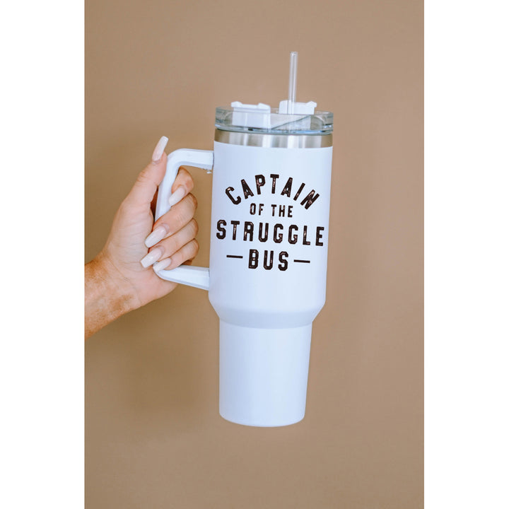 White Slogan Print 304 Stainless Steel Insulate Cup 40oz Image 6