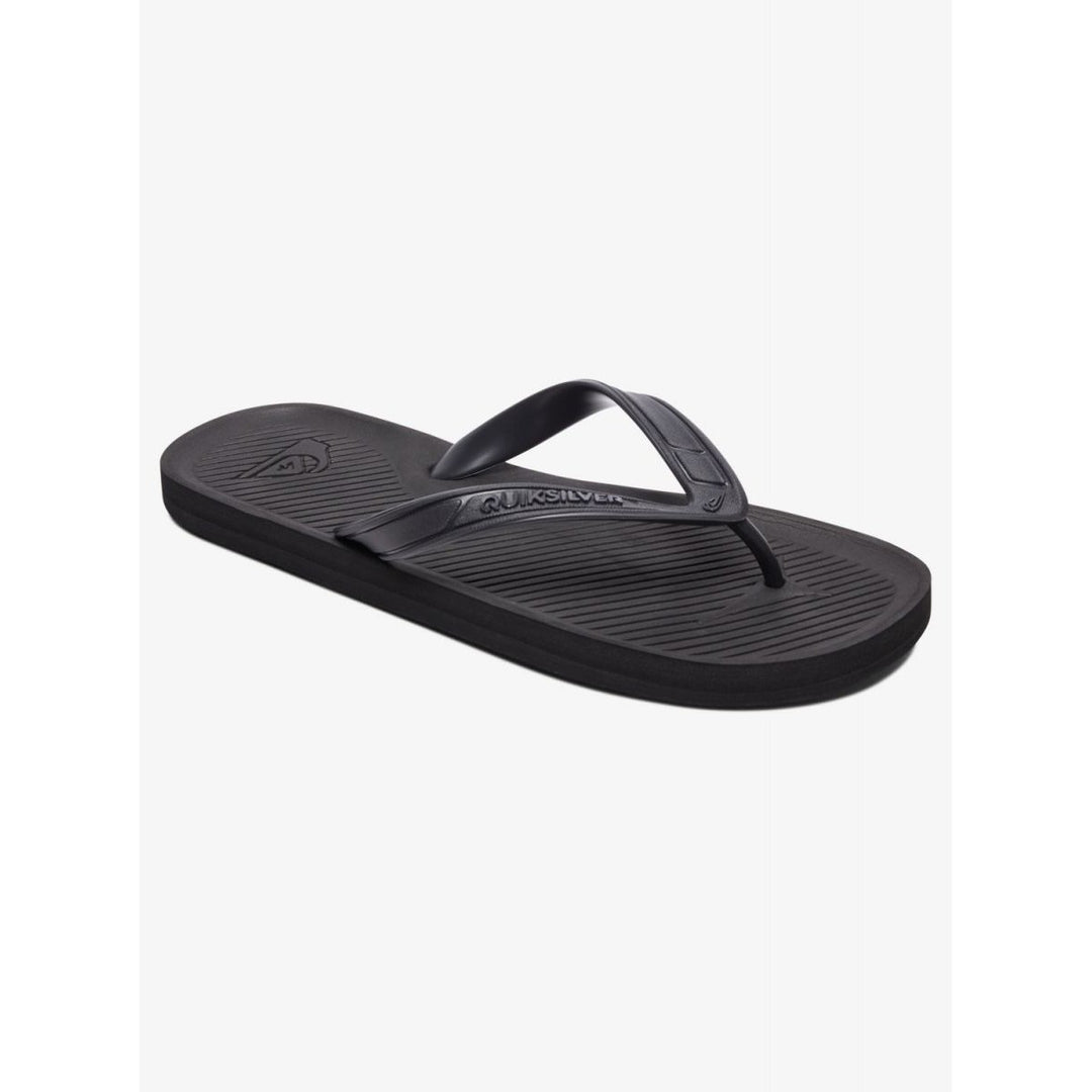 Quiksilver Mens Haleiwa Flip Flops Sandals Solid Black - AQYL100627-SBKM SOLID BLACK Image 1