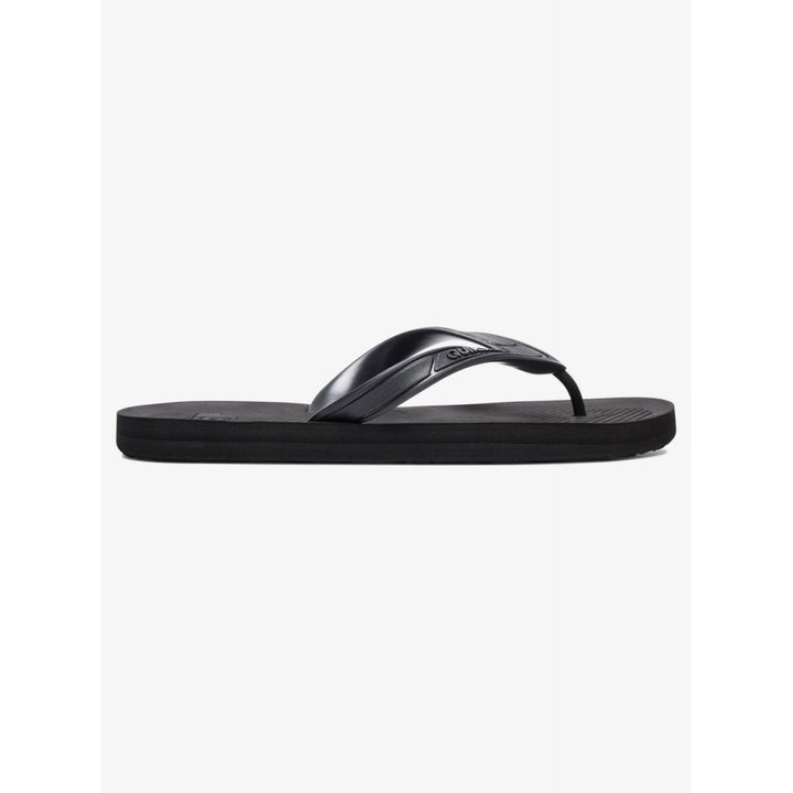 Quiksilver Mens Haleiwa Flip Flops Sandals Solid Black - AQYL100627-SBKM SOLID BLACK Image 2