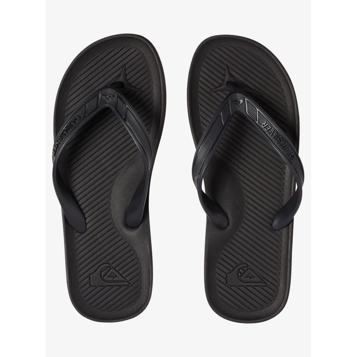 Quiksilver Mens Haleiwa Flip Flops Sandals Solid Black - AQYL100627-SBKM SOLID BLACK Image 3