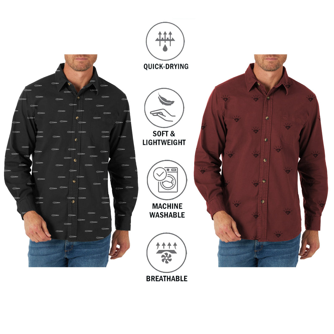 Mens Button-Down Dress Shirts Slim-Fit Long Sleeve Oxford 3-Pack Cotton Casual Image 4