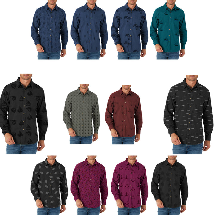 Mens Button-Down Dress Shirts Slim-Fit Long Sleeve Oxford 3-Pack Cotton Casual Image 2