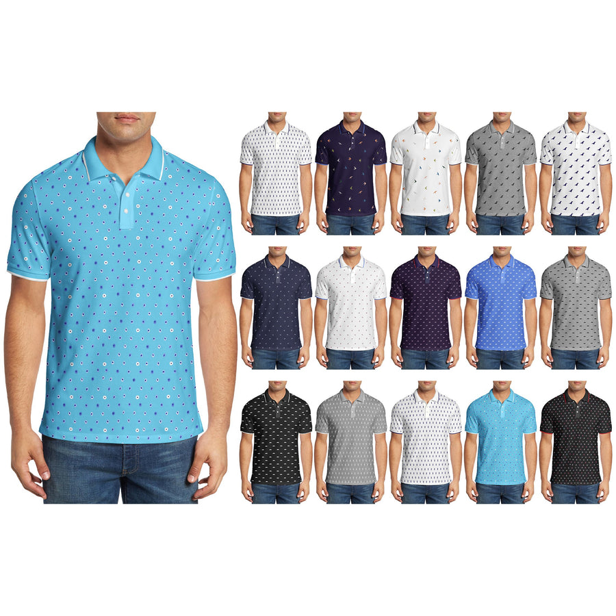 Mens 3-Pack Polo Shirts Moisture-Wicking Casual Golf Tees Soft Cotton Summer Image 1