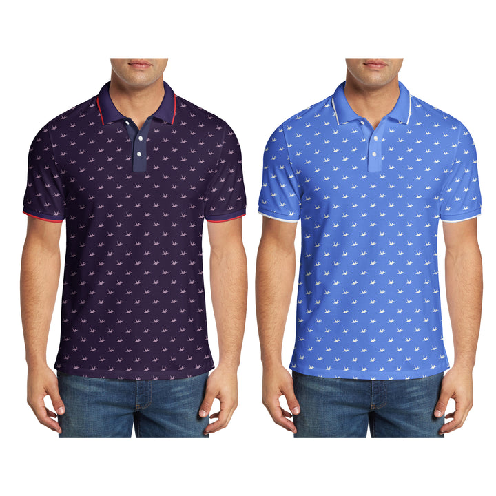 Mens 3-Pack Polo Shirts Moisture-Wicking Casual Golf Tees Soft Cotton Summer Image 8