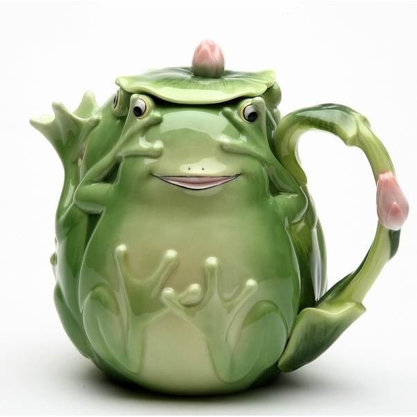 Ceramic Frog Teapot 24oz Farmhouse Cottagecore Image 3