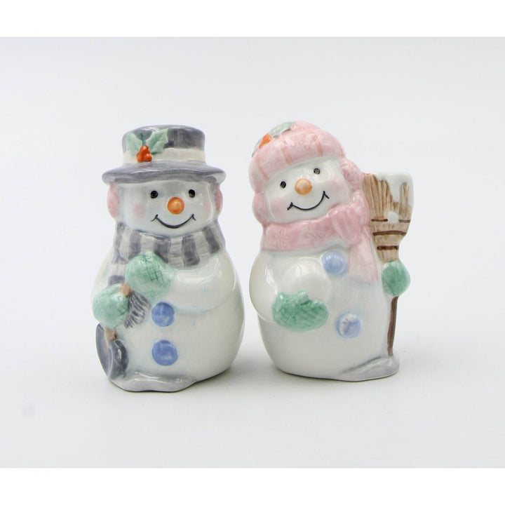 Frosty the Snowman Ceramic Salt and Pepper Shakers 3.5in Gift Image 2