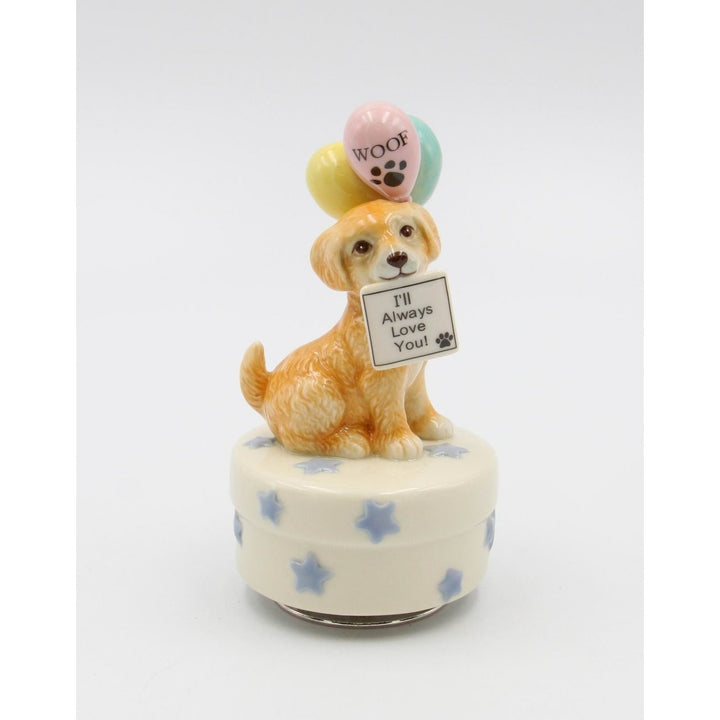 Ceramic Golden Retriever Music Box 3.25in Gift for Dog Lovers Image 2