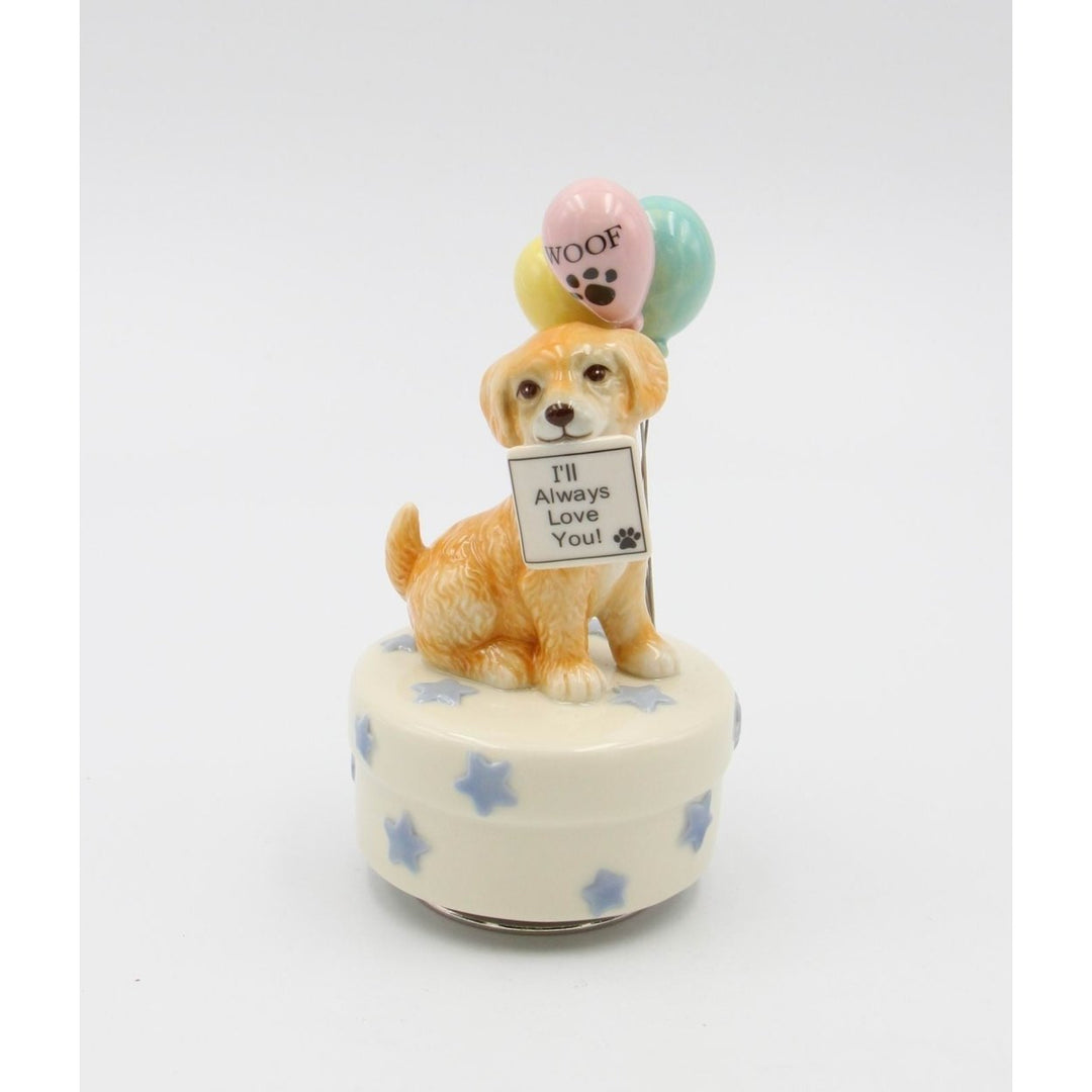 Ceramic Golden Retriever Music Box 3.25in Gift for Dog Lovers Image 4