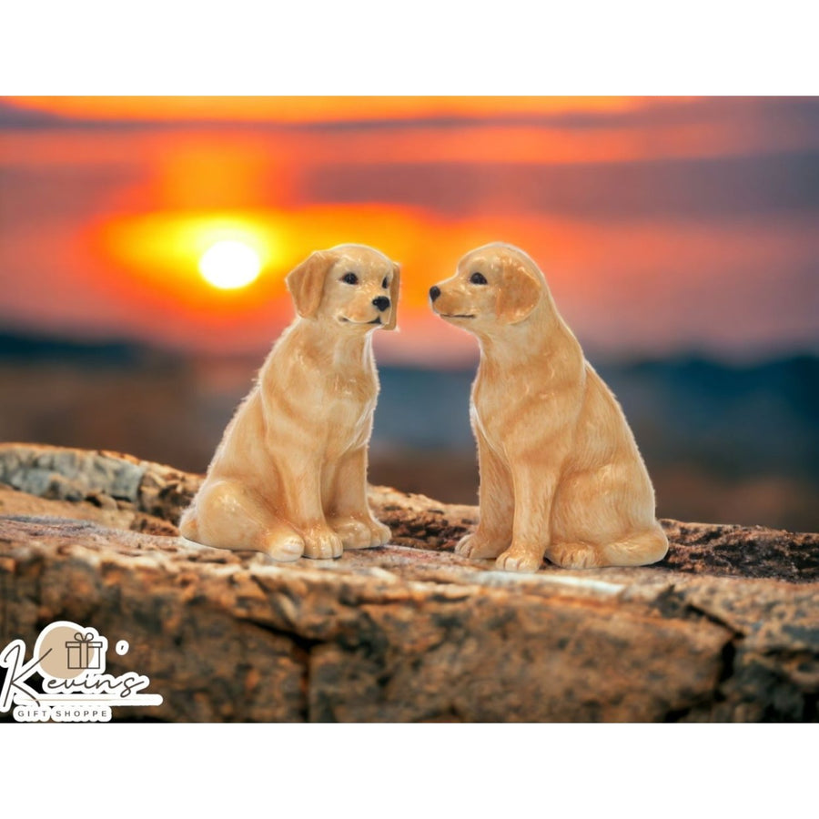 Ceramic Labrador Dog Salt and Pepper Shakers 3 1/8 Inch Gift Image 1