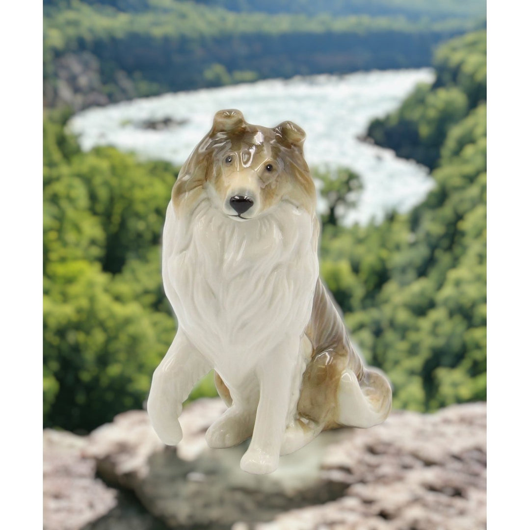 Ceramic Border Collie Dog Figurine 3.625" Gift for Dog Lovers Image 1