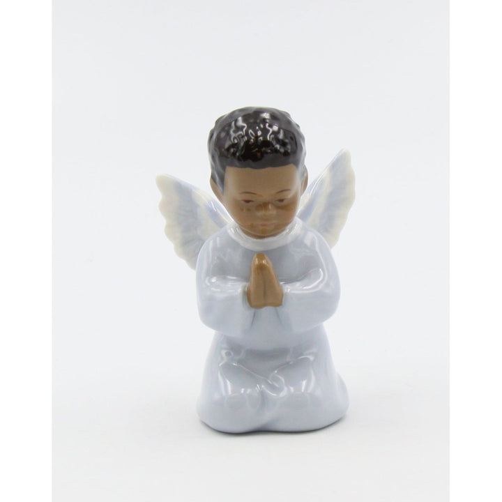 Ceramic African American Praying Angel Boy Figurine Home D cor Religious D cor Religious Gift Church D cor, Image 2