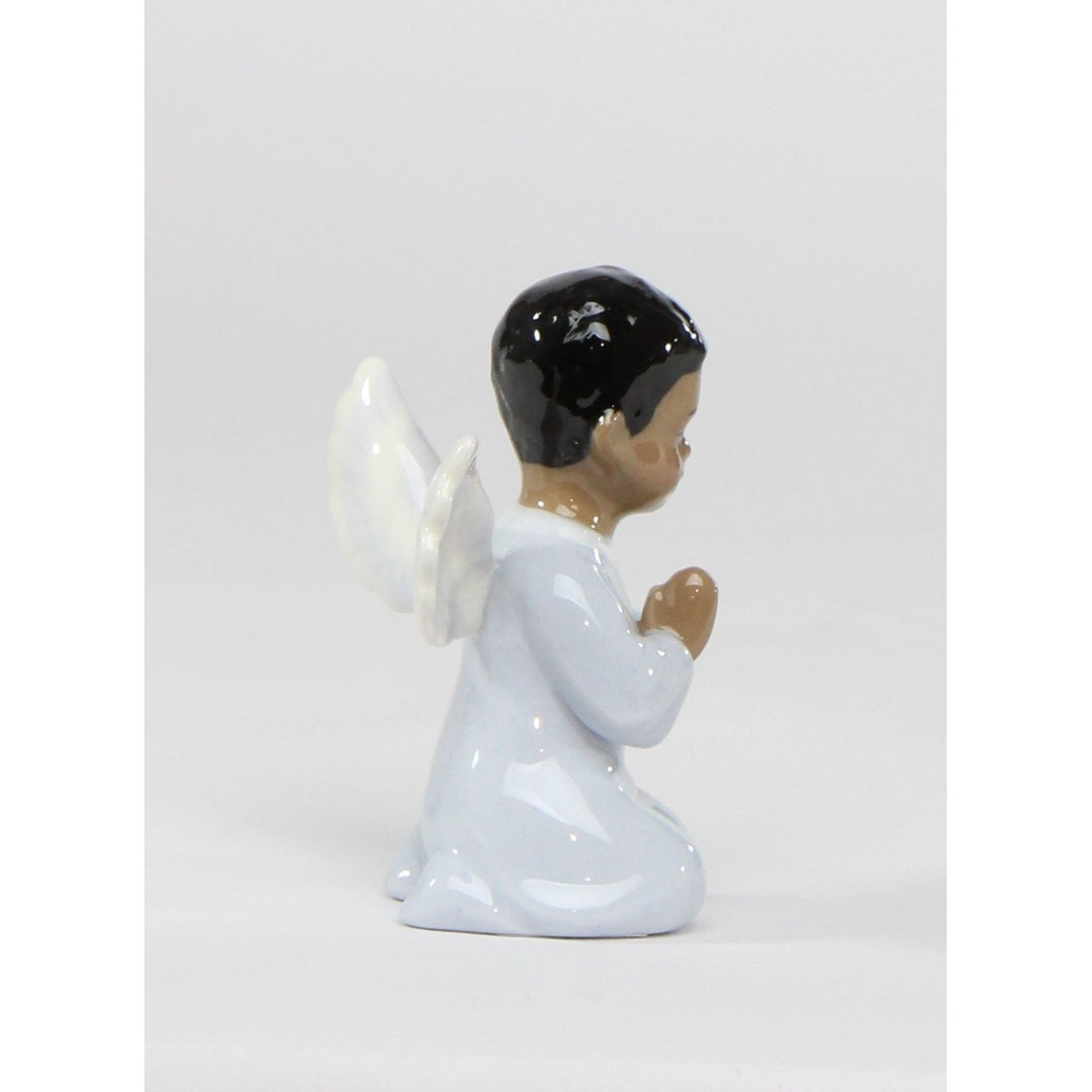 Ceramic African American Praying Angel Boy Figurine Home D cor Religious D cor Religious Gift Church D cor, Image 3