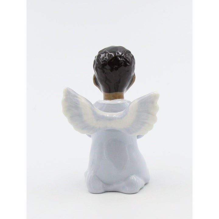 Ceramic African American Praying Angel Boy Figurine Home D cor Religious D cor Religious Gift Church D cor, Image 4