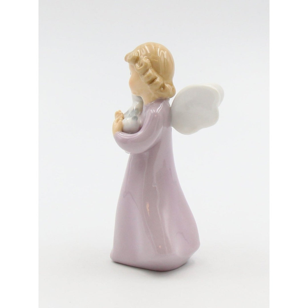 Ceramic Angel Holding Cat Figurine 4.875 inches Gift for Cat Image 3