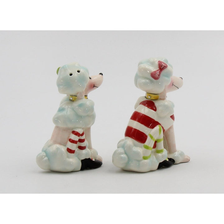 Ceramic Poodle Dogs Christmas Salt and Pepper Shakers Image 6