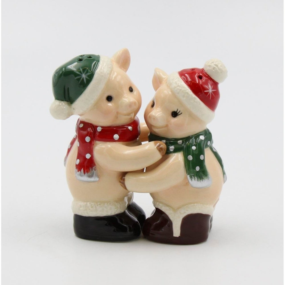 Christmas Pig Salt and Pepper Shakers  Farmhouse Style Image 2