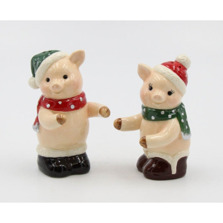 Christmas Pig Salt and Pepper Shakers  Farmhouse Style Image 3