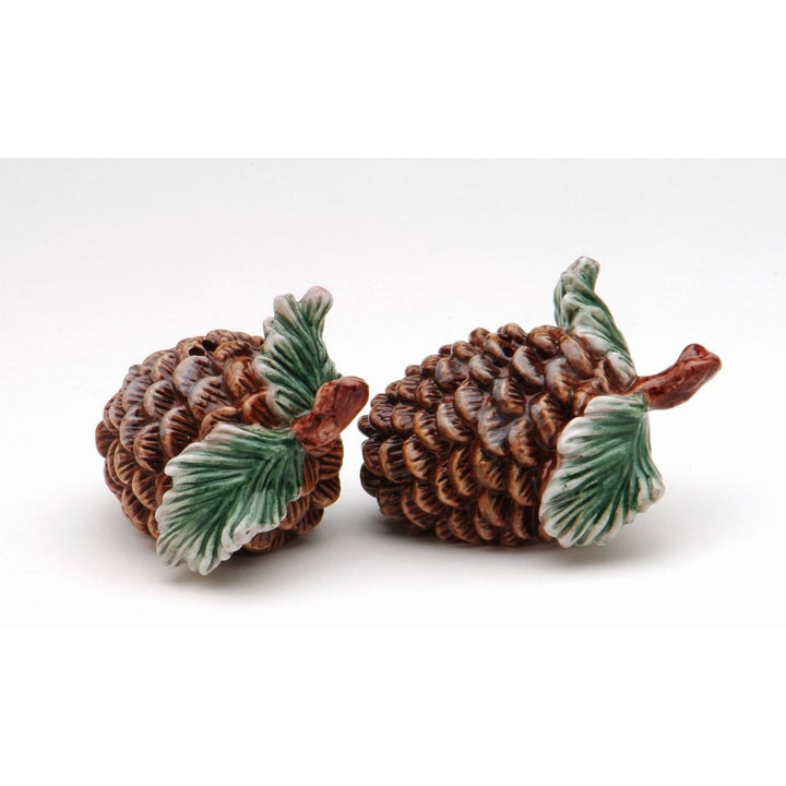 Ceramic Pine Cone Salt and Pepper Shakers 2.5in Christmas Gift Image 4