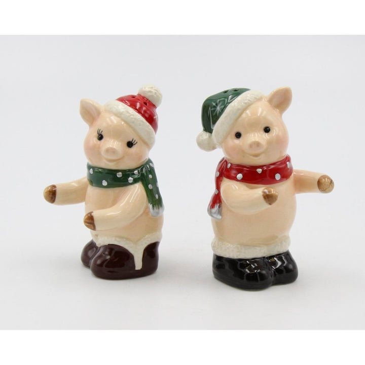 Christmas Pig Salt and Pepper Shakers  Farmhouse Style Image 4