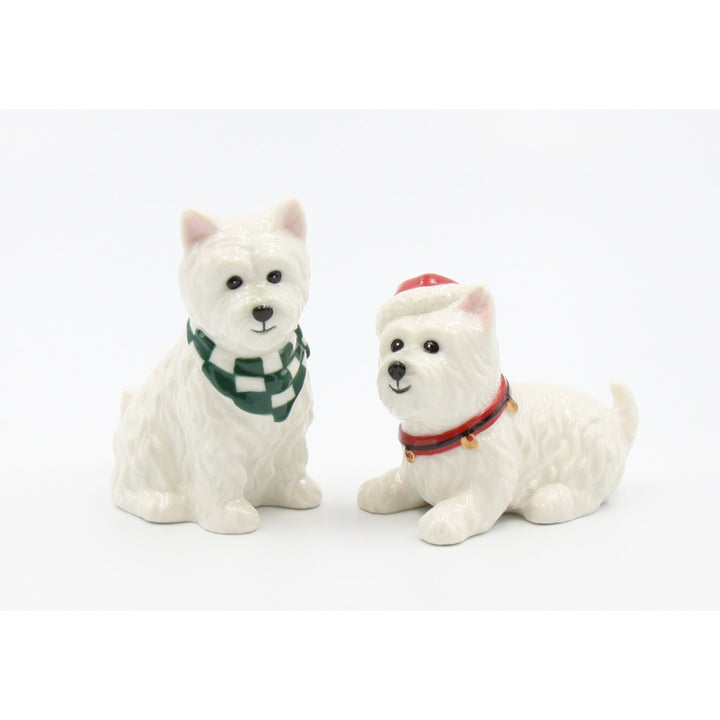 Ceramic West Terrier Salt and Pepper Shaker Set Christmas Gift Image 2