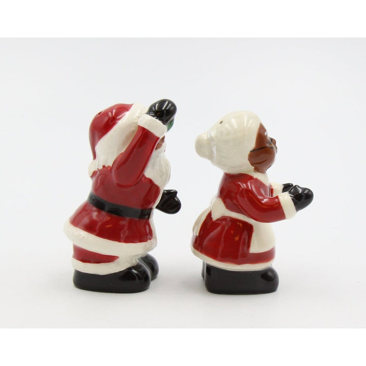 Ceramic African American Santa Couple Salt and Pepper Shakers Gift Image 4