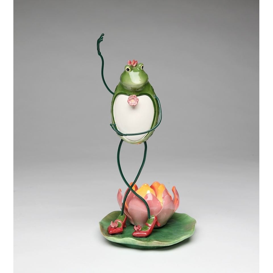 Ceramic Dancing Frog Tealight Candle Holder Home D cor Mom Spring D cor Cottagecore, Image 3