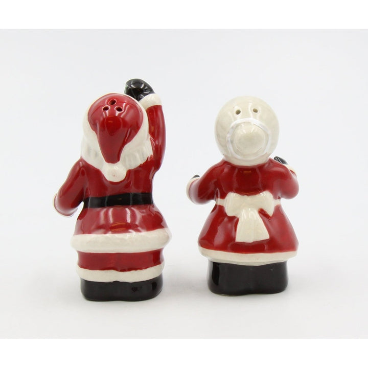 Ceramic African American Santa Couple Salt and Pepper Shakers Gift Image 6