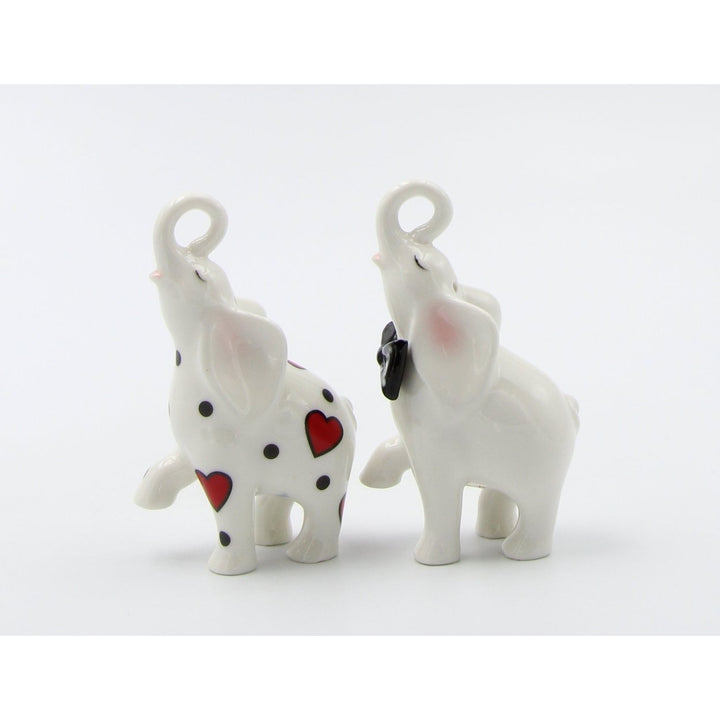 Ceramic Elephant Couple Salt and Pepper Shakers 2.5in Image 4