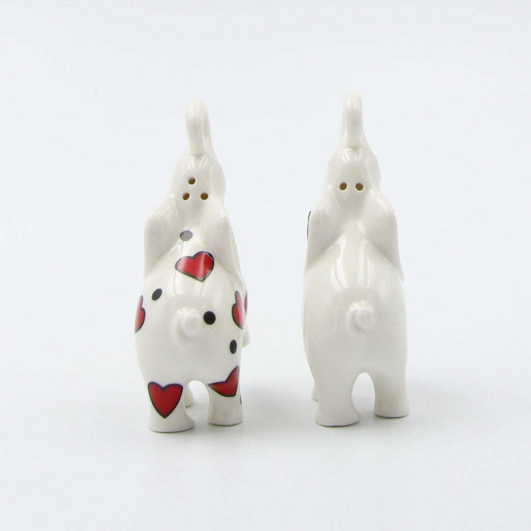 Ceramic Elephant Couple Salt and Pepper Shakers 2.5in Image 6