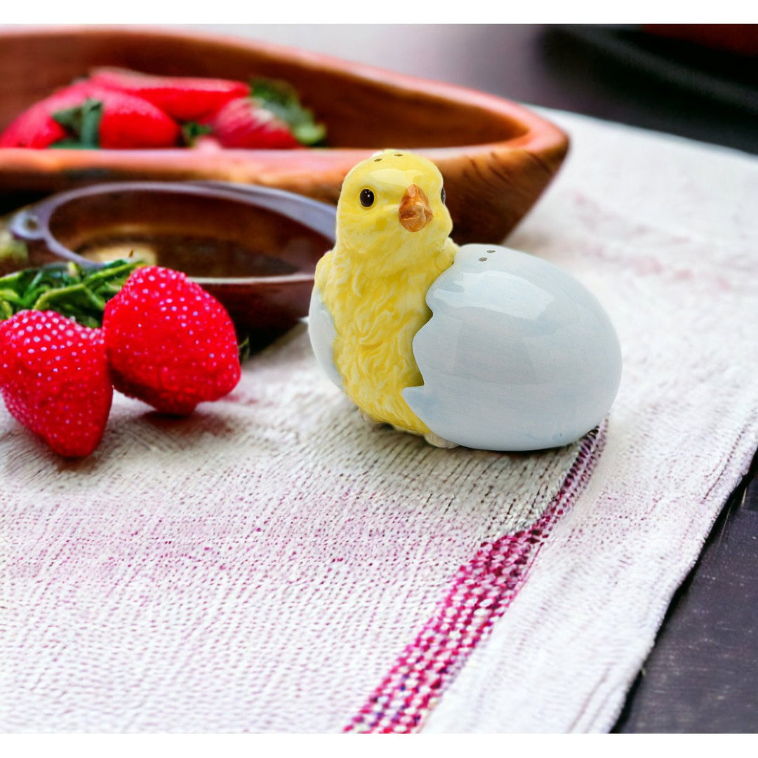 Ceramic Baby Chicken Hatching from Egg Salt Pepper Shakers Gift Image 2