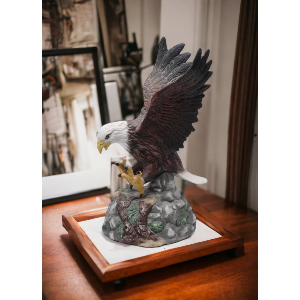 Ceramic Bald Eagle Figurine 4.5in Patriotic Independence Day Gift Image 2