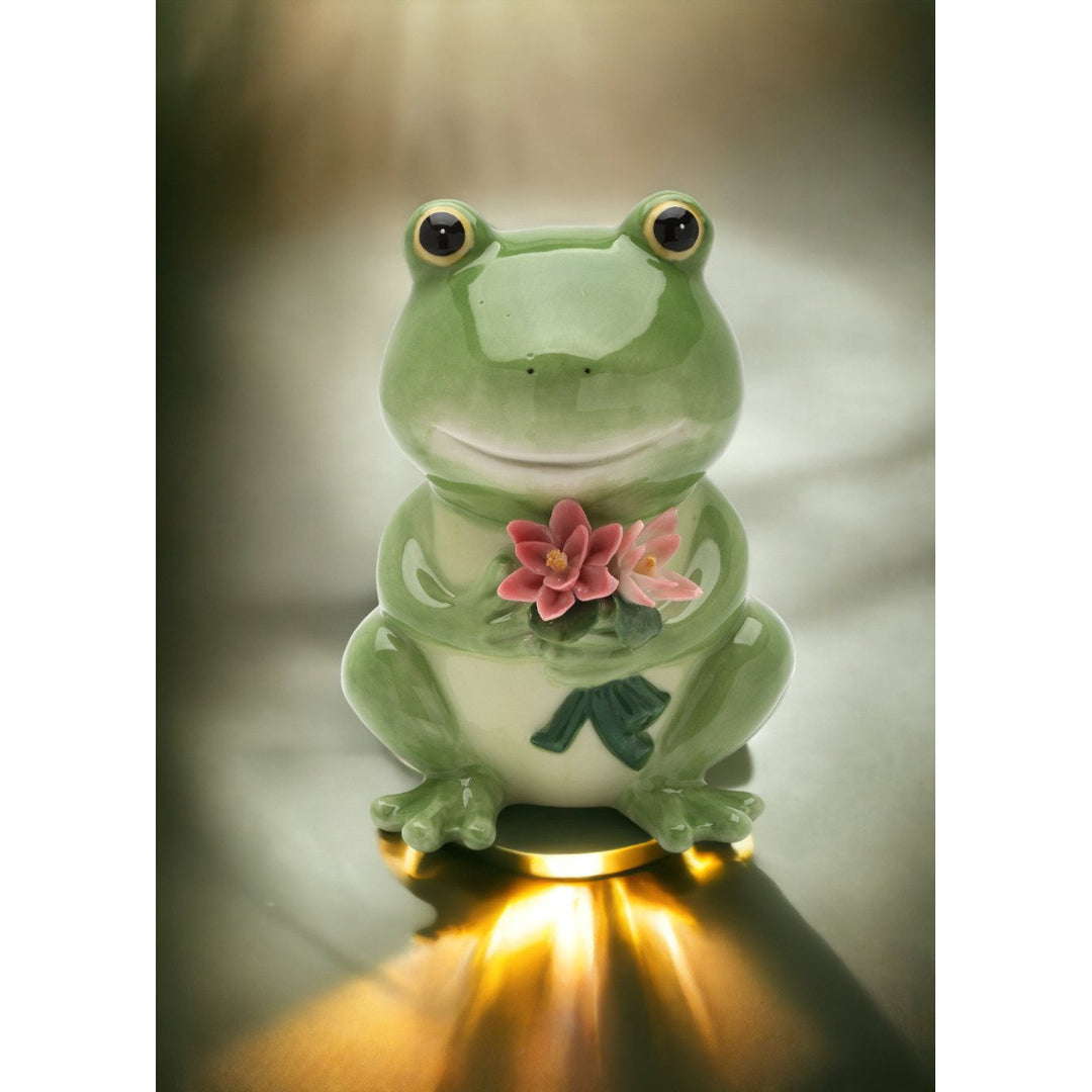 Ceramic Frog Piggy Bank 4x375x5  Nature Lover Cottagecore Image 3