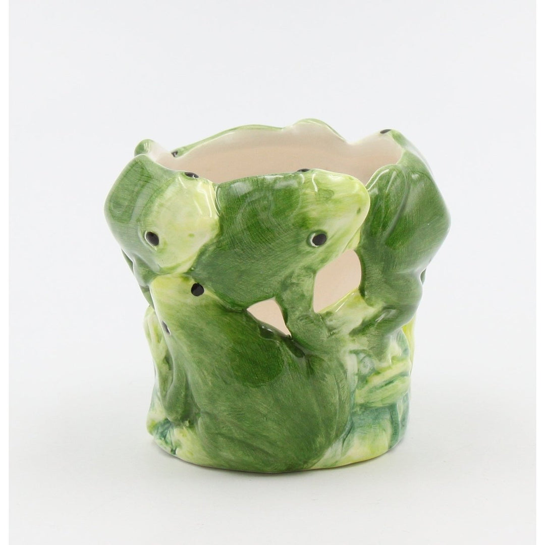 Frog Tealight Candle Holder 3.25"x3.25"x4.25" Green Candle Holder Image 2