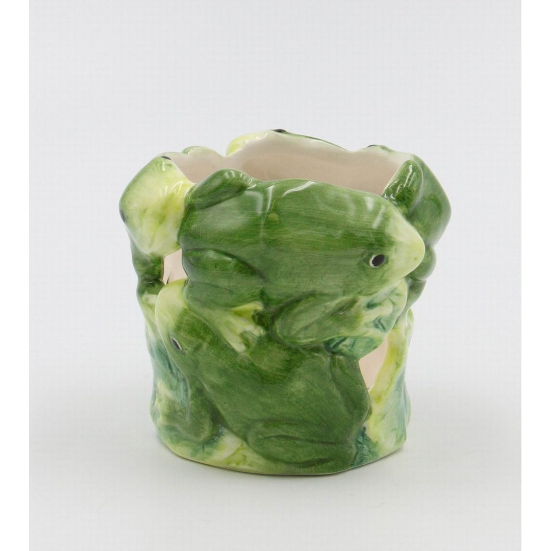 Frog Tealight Candle Holder 3.25"x3.25"x4.25" Green Candle Holder Image 3