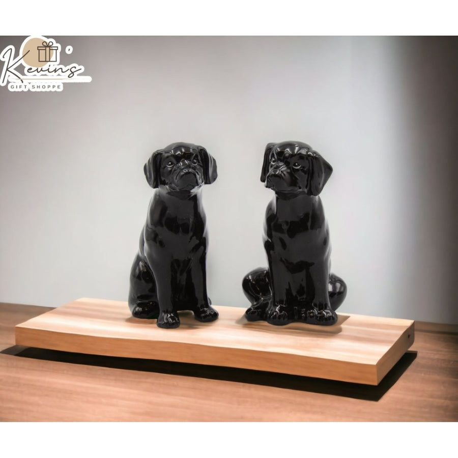 Ceramic Black Labrador Salt and Pepper Shakers 2.5 x 3 x 3.75 Image 1