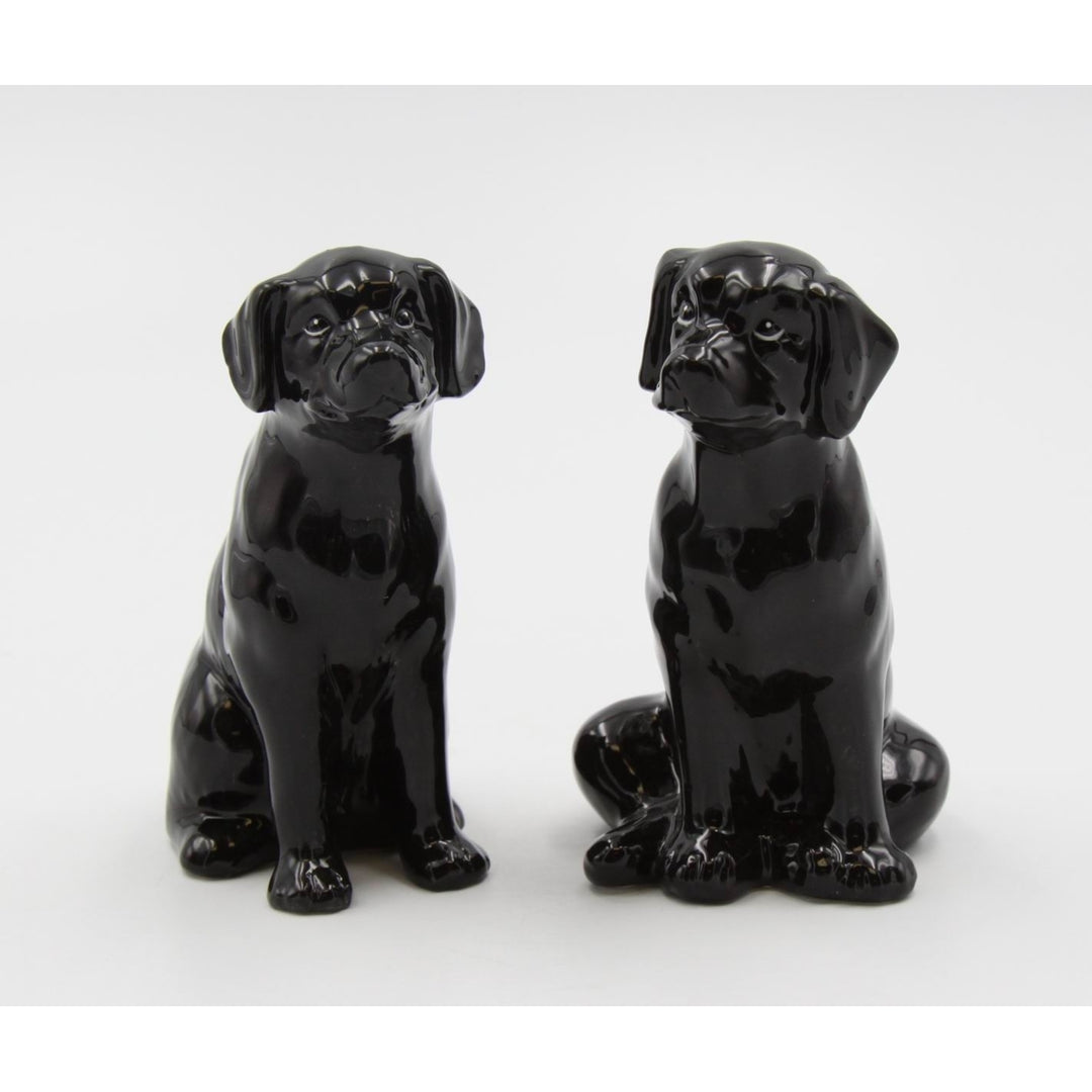 Ceramic Black Labrador Salt and Pepper Shakers 2.5 x 3 x 3.75 Image 2