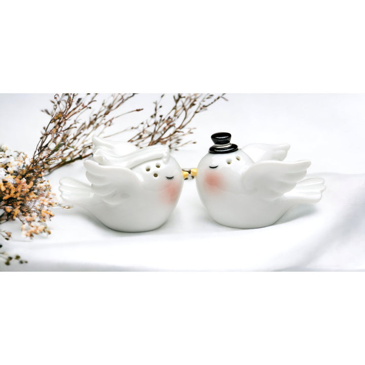 Bride and Groom Dove Birds Salt and Pepper ShakersWedding Dcor or GiftWedding FavorAnniversary Dcor or GiftKitchen Dcor Image 2