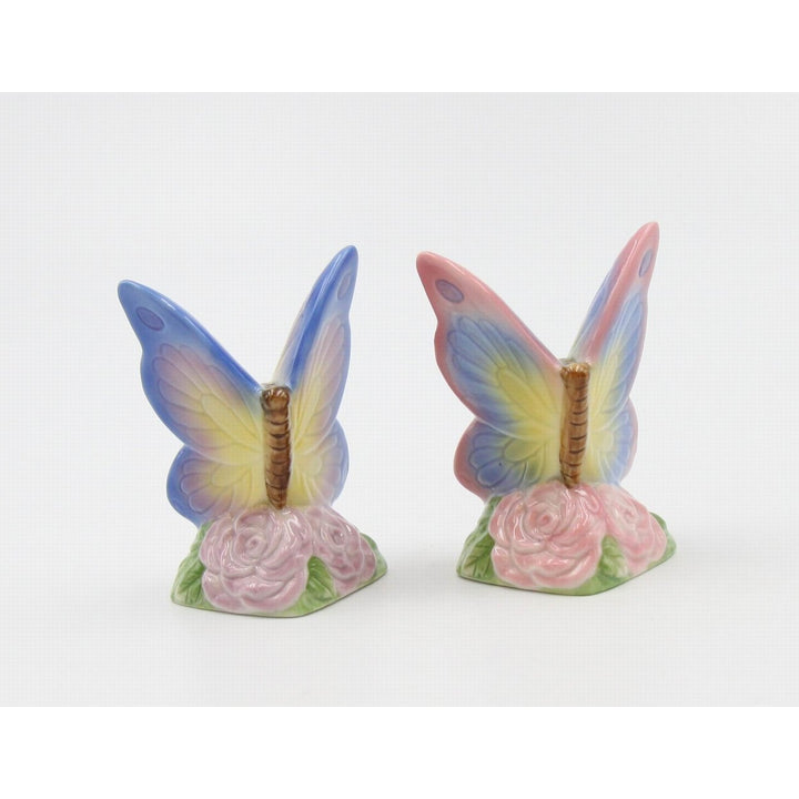 Hand Painted Ceramic Butterfly Salt and Pepper Shakers Image 3