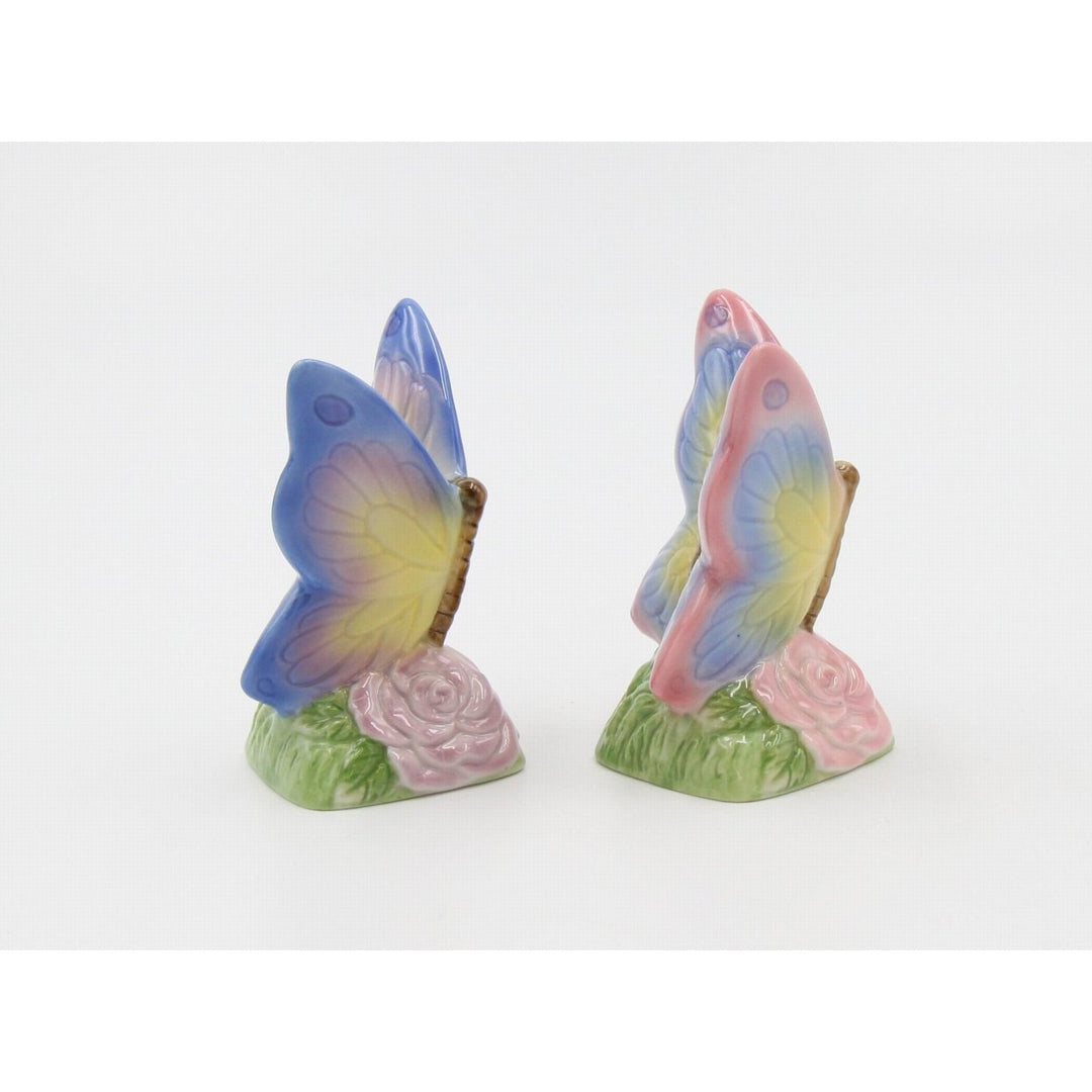 Hand Painted Ceramic Butterfly Salt and Pepper Shakers Image 6