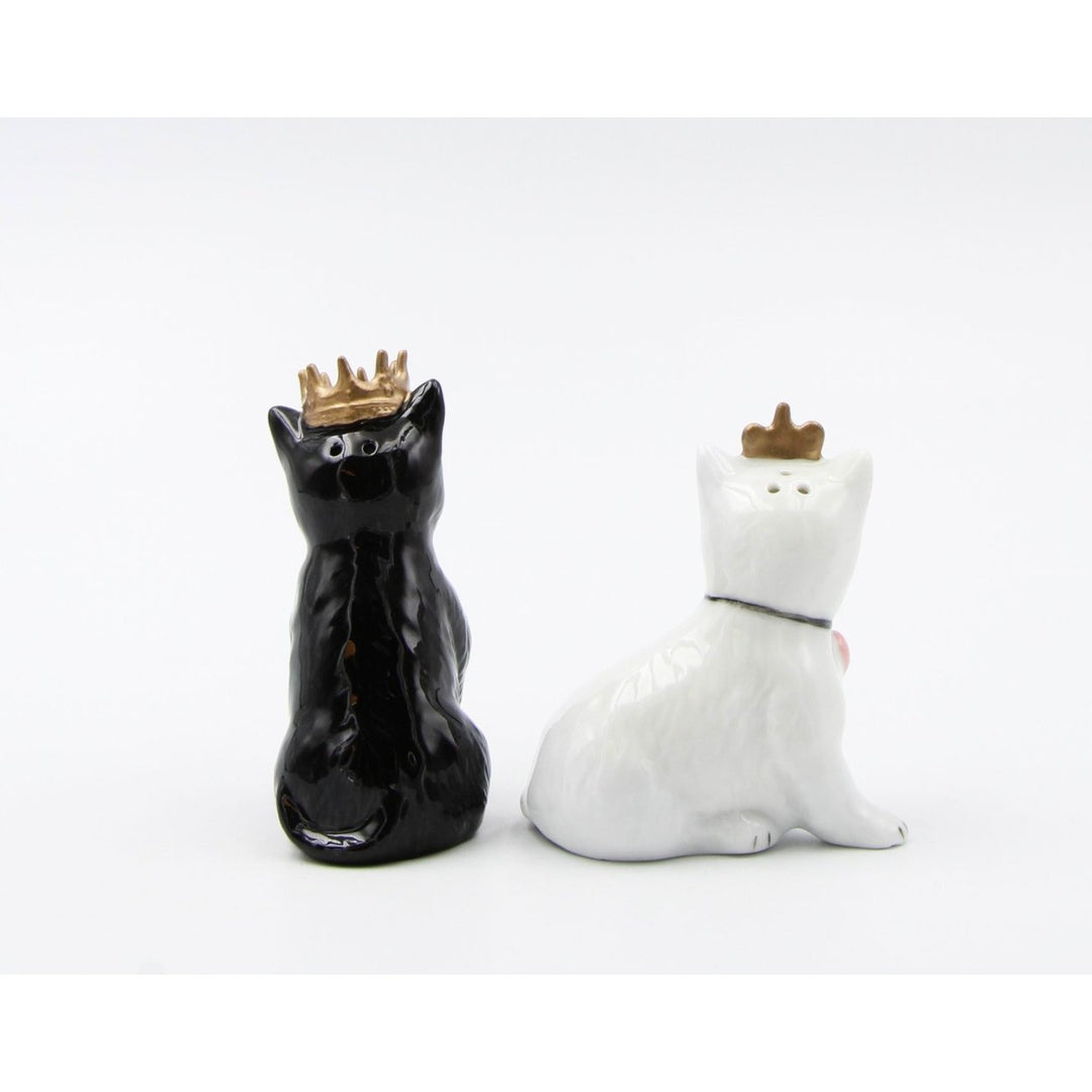 Ceramic King and Queen of Cats Salt and Pepper Shakers Gift for Cat Image 7