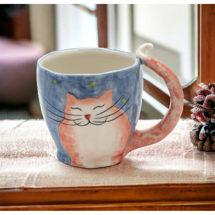 Ceramic Cat Mug 10oz Cute Gift for Cat Lovers and Mom Image 1