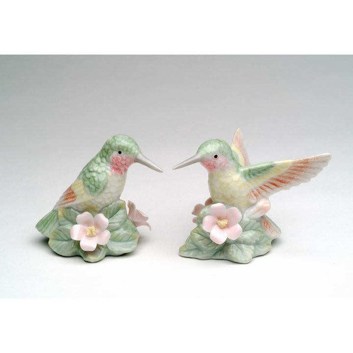 Ceramic Hummingbird Salt Pepper Shakers 3.75in Image 2