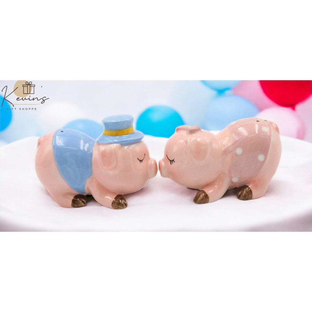 Ceramic Kissing Pigs Salt and Pepper Shakers Image 1