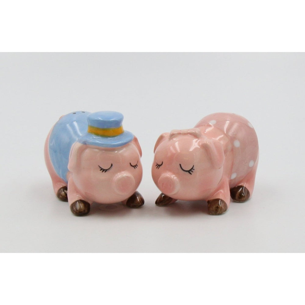 Ceramic Kissing Pigs Salt and Pepper Shakers Image 2